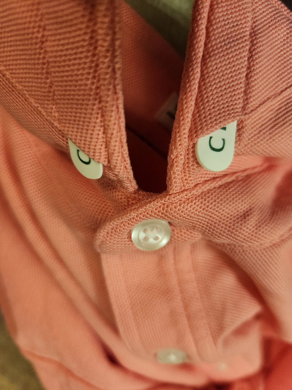 Criquet Men's XL Pink Polo Shirt Pima Cotton Peru Logo 4 Button Placket Collar - Picture 7 of 9